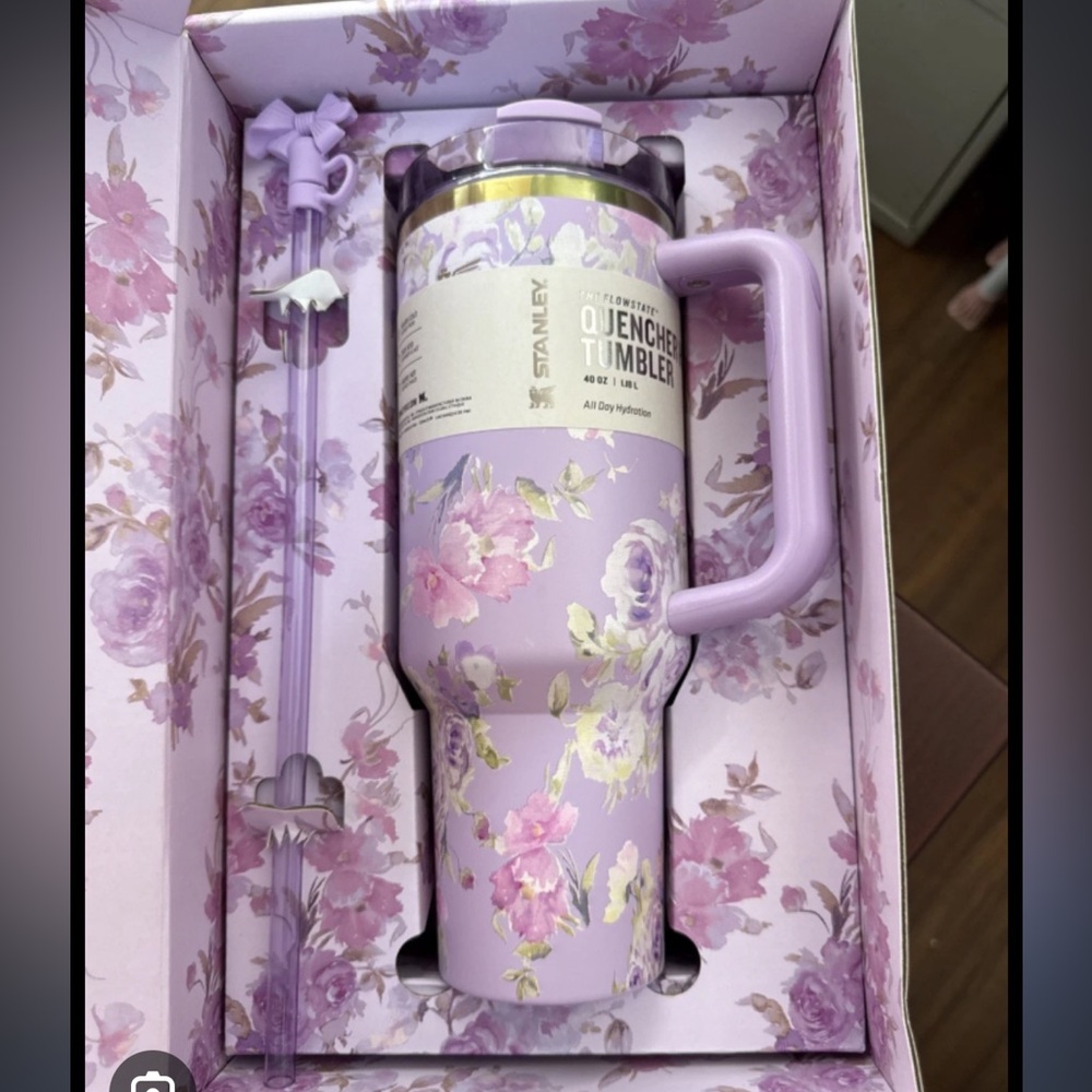 NWT- In the Box Unopened Stanley x LoveShackFancy Purple Floral 40oz Tumbler